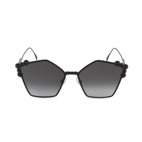 Fendi Can Eye FF 0261 02O5 Fashion Sunglasses Shiny Black / Grey Gradient Women - Picture 4 of 6
